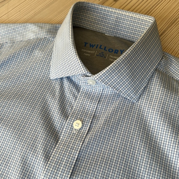 Twillory Performance Button Down (Blue/White Tile) 16”/32-33 - Picture 3 of 5